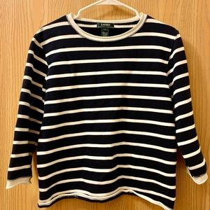 Lauren Ralph Lauren Navy Striped Long Sleeve Shirt